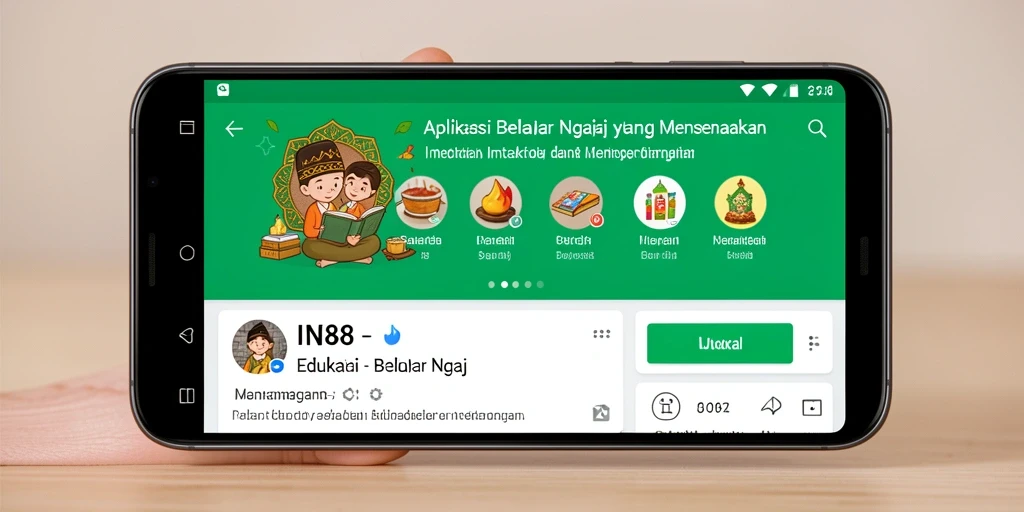 Antarmuka aplikasi IN88 yang menarik dan mudah digunakan untuk belajar ngaji.