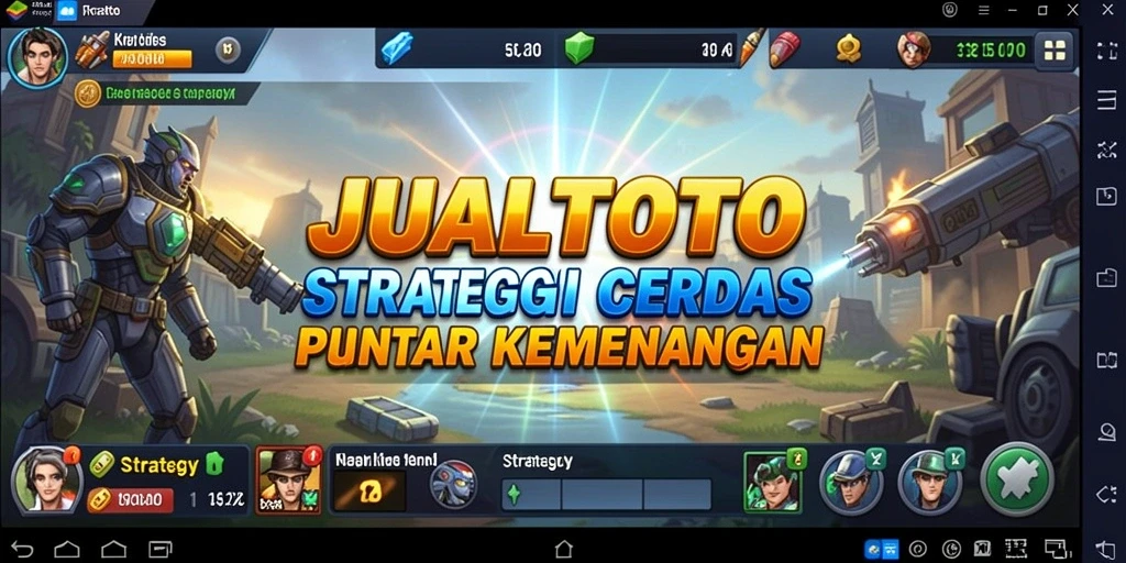 Screenshot antarmuka permainan JUALTOTO yang menampilkan desain strategis.