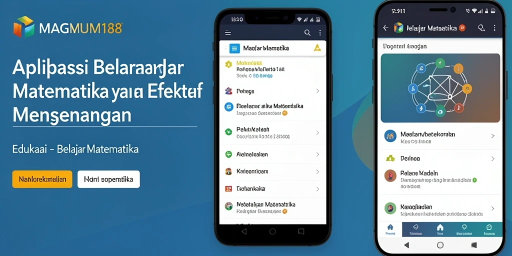 Tampilan antarmuka aplikasi MAGNUM188 untuk belajar matematika yang interaktif.
