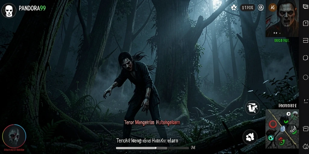 Tampilan menegangkan dari hutan gelap di PANDORA99.